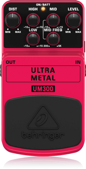 Behringer UM300 Ultra Metal Distortion Guitar Effects Pedal